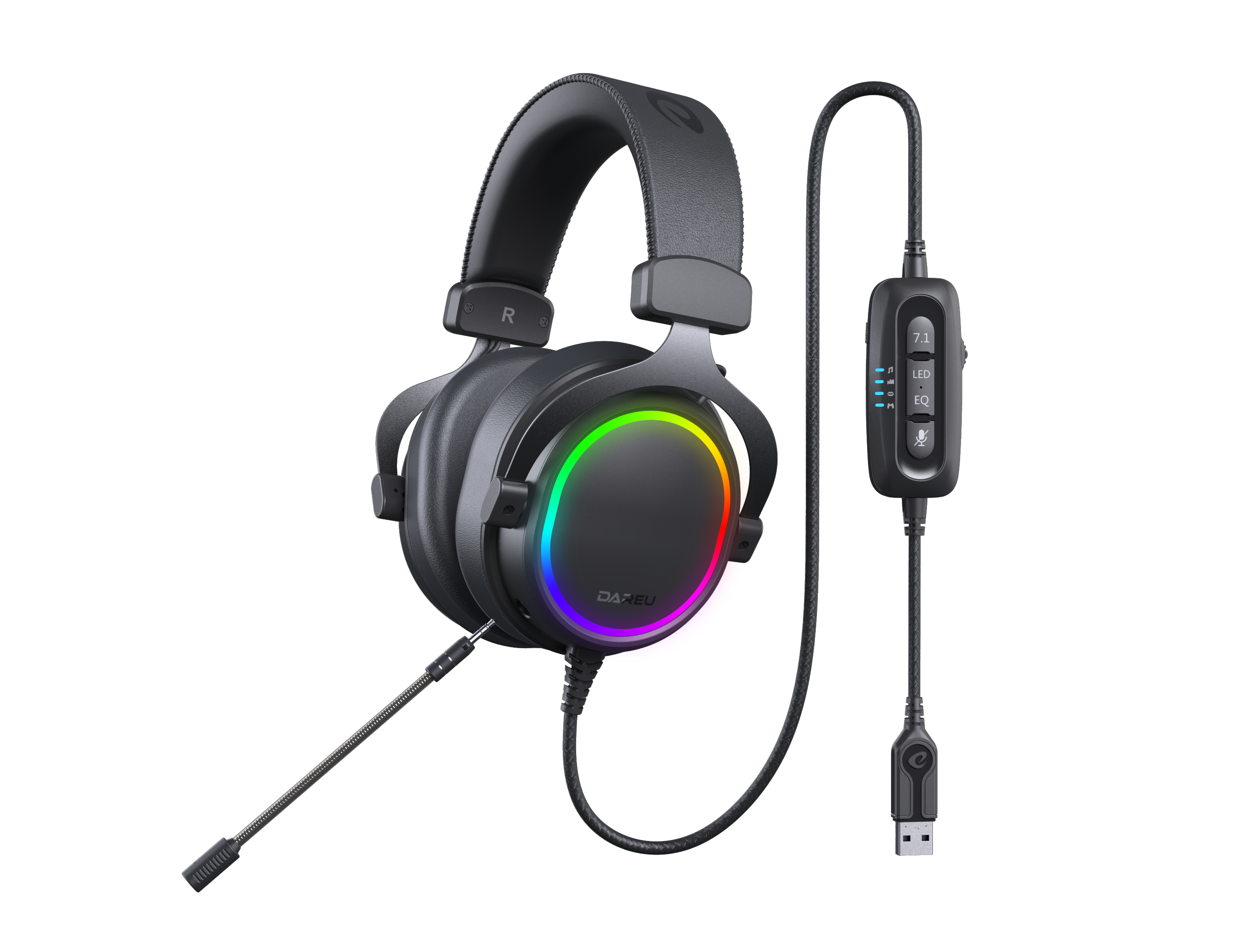 TH634U USB plug RGB gaming headset,7.1 virtual surround sound noise cancelling headset